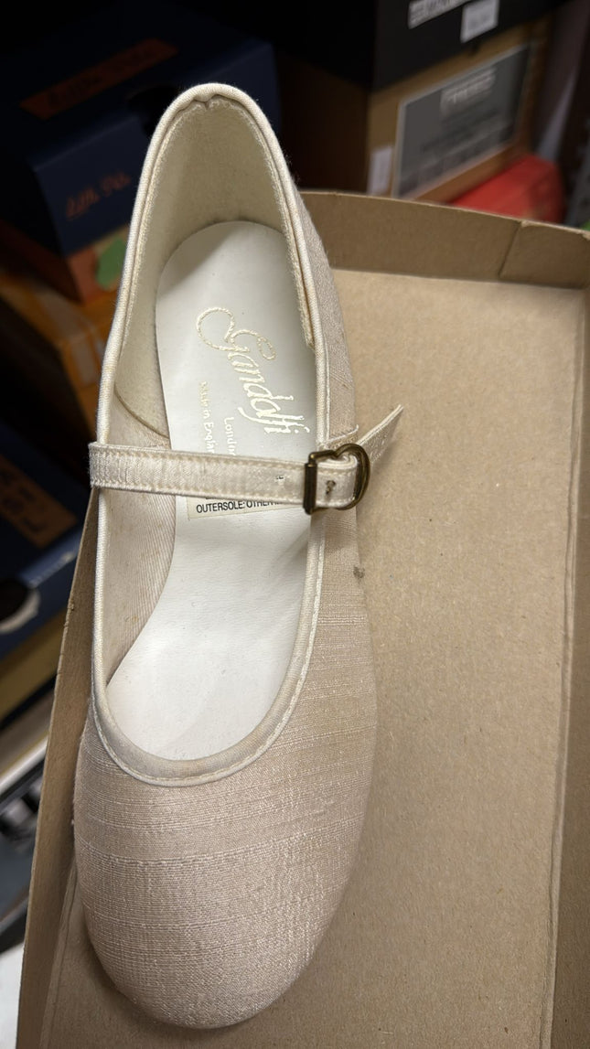 Gandolfi Satin Bar Shoes – Ivory