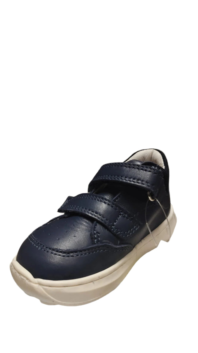 Primigi Nappa Boys’ Leather Trainers – White/Navy