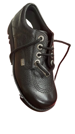 Kickers Kick Lo Luxe Leather Youth Fit - Black