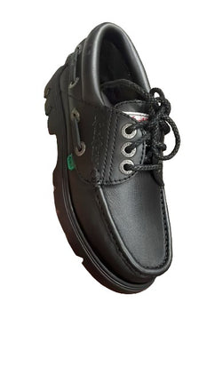 Kickers Boys' Lennon Boat Leather Shoes - Black