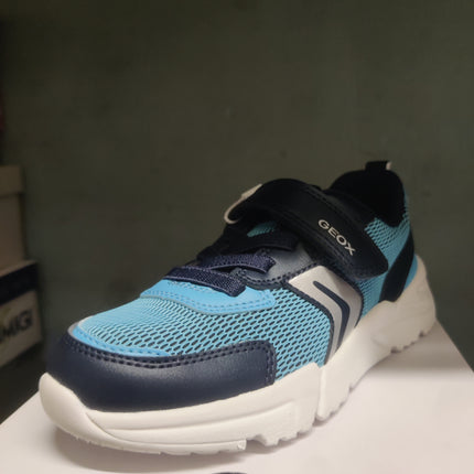 Geox Boys’ Leather Kids Shoes - Sky/navy