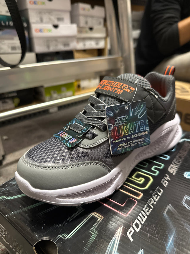 Skechers Boys' S Lights Krendox Kids Shoes - Charcoal/Grey