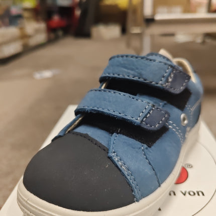 Ricosta Pepino Boys' Di Klenon Peinen Von Leather Kids Shoes - Black/Jean Blue