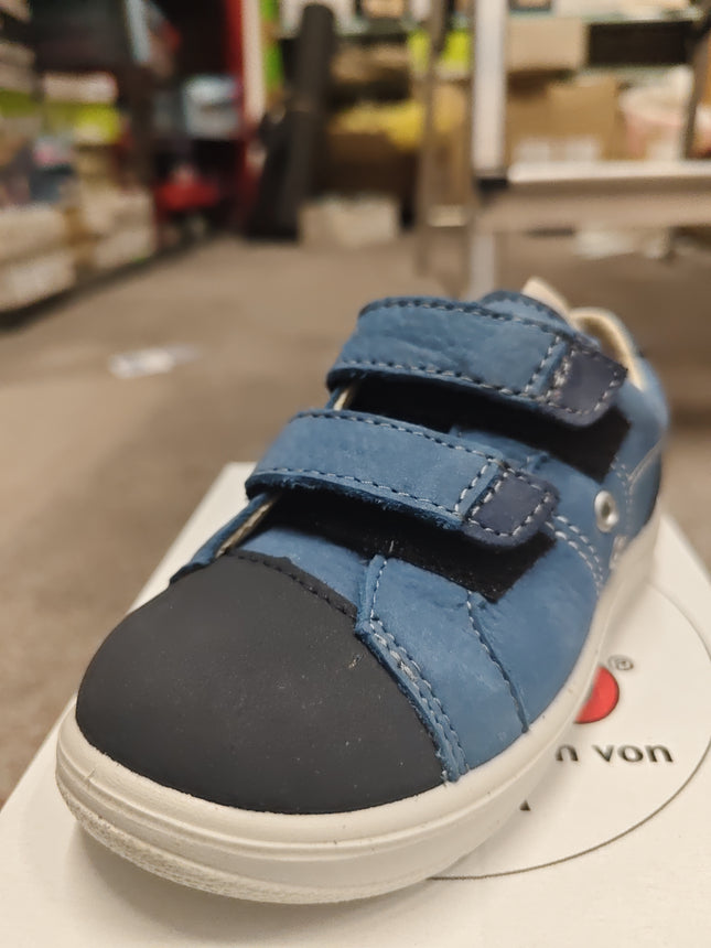 Ricosta Pepino Boys' Di Klenon Peinen Von Leather Kids Shoes - Black/Jean Blue