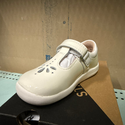 Start-Rite Girls' Puzzle Patent Leather Kids Shoes -White