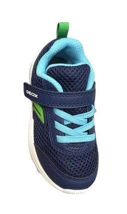 Geox Boys' Sprintype Geobuck Kids Shoe -Navy/Light Green