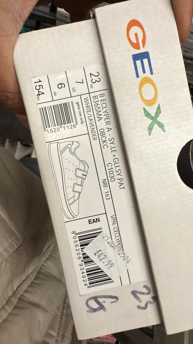 Geox Casual B365MA Shoes - White/Lavender