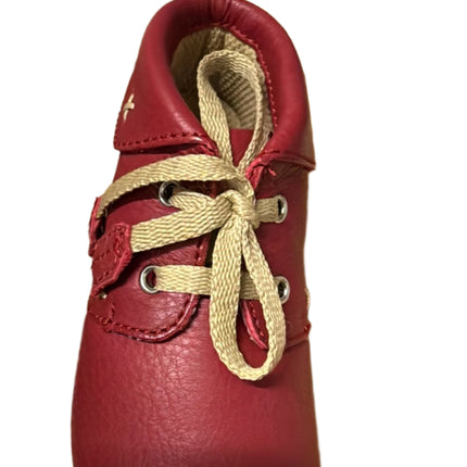 Start Rite Unisex Home Spun Kids Leather Shoes - Dark Red