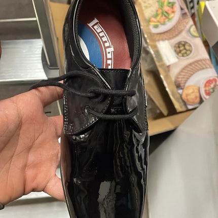 Lambretta Tomkin Plain Derby Patent Shoes – Black