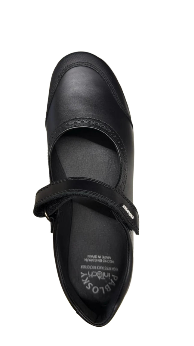 Pablosky Girls' Box Leather Shoes - Black