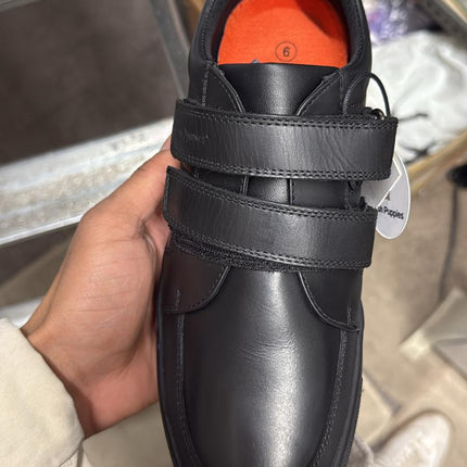 Hush Puppies Kids Santos SNR School Shoes – Black