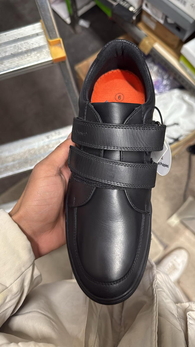 Hush Puppies Kids Santos SNR School Shoes – Black