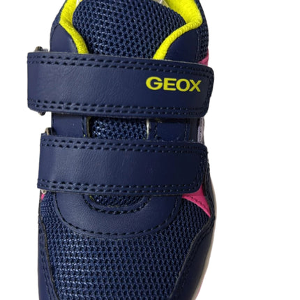 Geox Boys' J Pavel Mesh Kids Shoes - Navy/Fluo Fuchsia