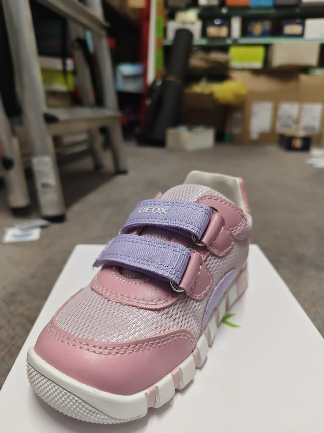 Geox Boys' Iupidoo GA Mesh Geobuck Shoes - Rose/Lilac