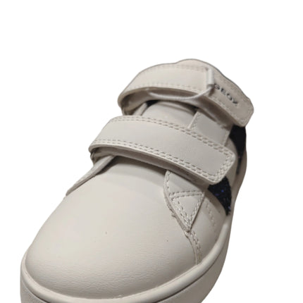 Geox Boys’ Leather Kids Shoes - White/navy
