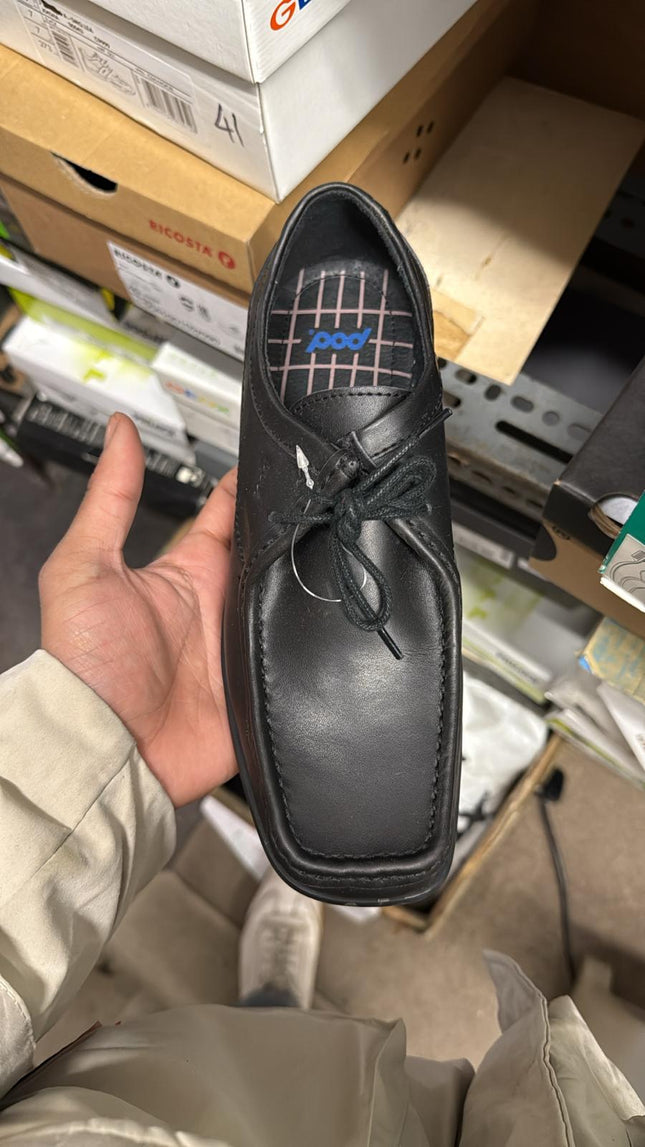 Pod Adam II Leather School Shoes – Black