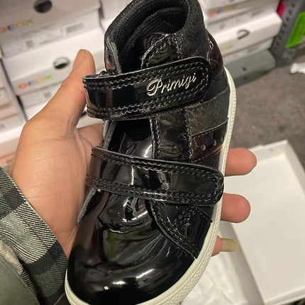 Primigi Leather Shoes with Metallic Nubuck and Patent Finish – Black