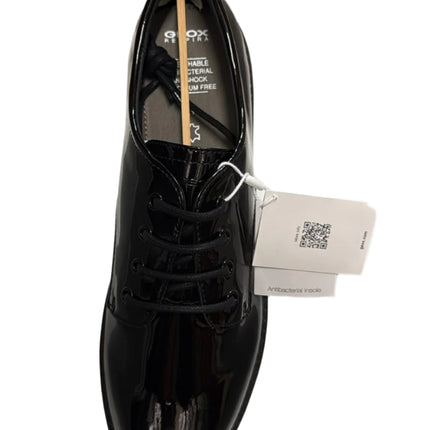 Geox Boys' Junior Casey G.C Synthetic Patent Shoes – Black