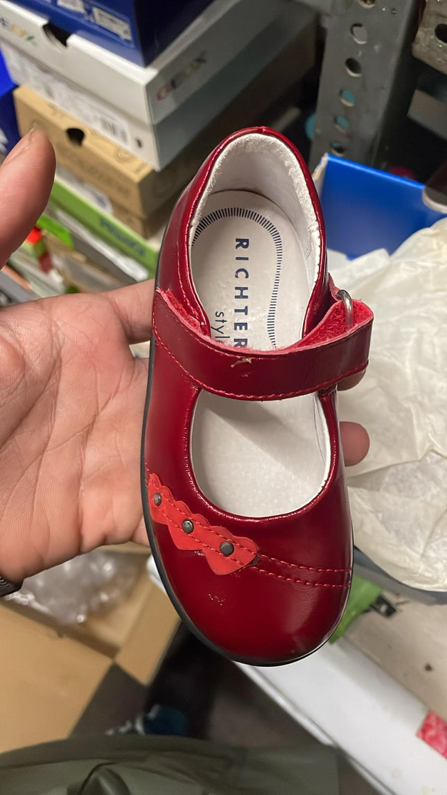 Richter Girls' Lack Nubuck Leather Shoes - Cherry Red