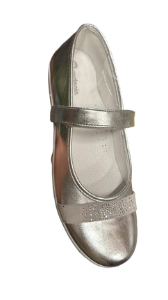 Melania Girls' Velcro Ballerina Shoes – Silver
