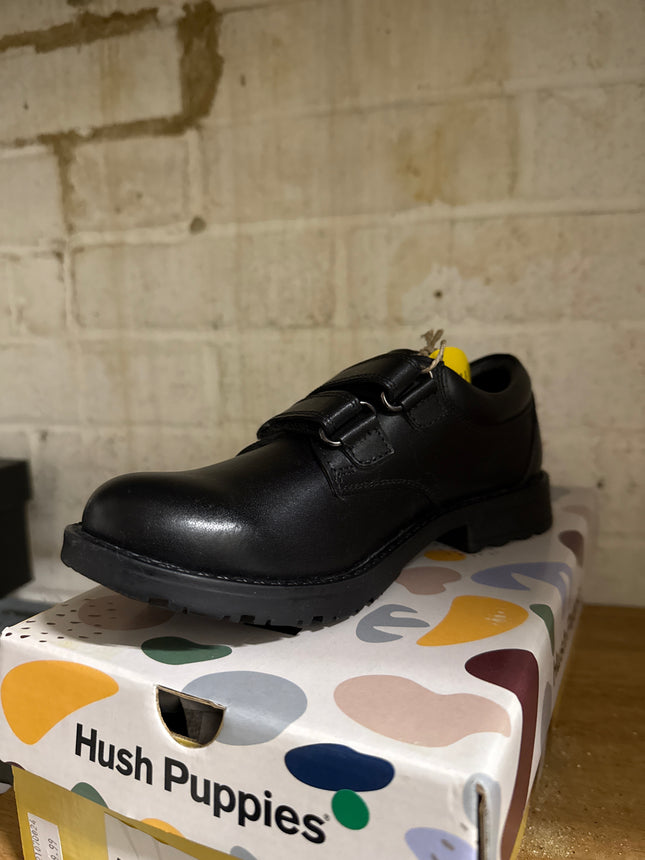 Hush Puppies Barry Junior Kids Leather Shoes – Black