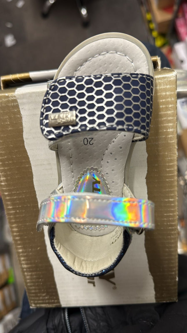 Miss Six Leather Sandals - Navy