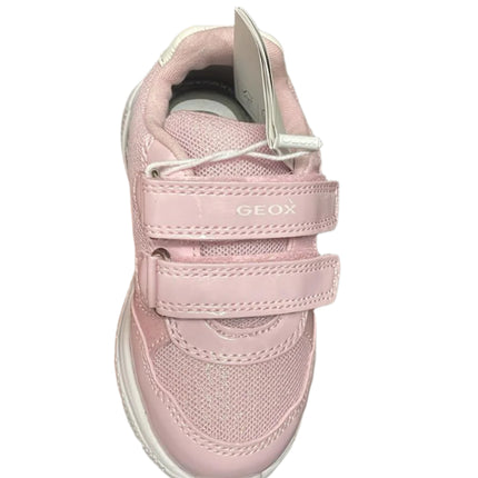 Geox Girls' Sprintype G.A Shimmer Mesh Synthetic Kids Shoe - Pink/Silver