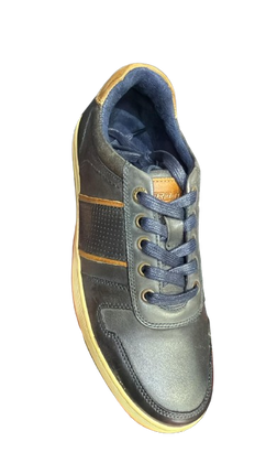 Front Men's Lucca Smart Casual Leather Shoes – Navy/Tan