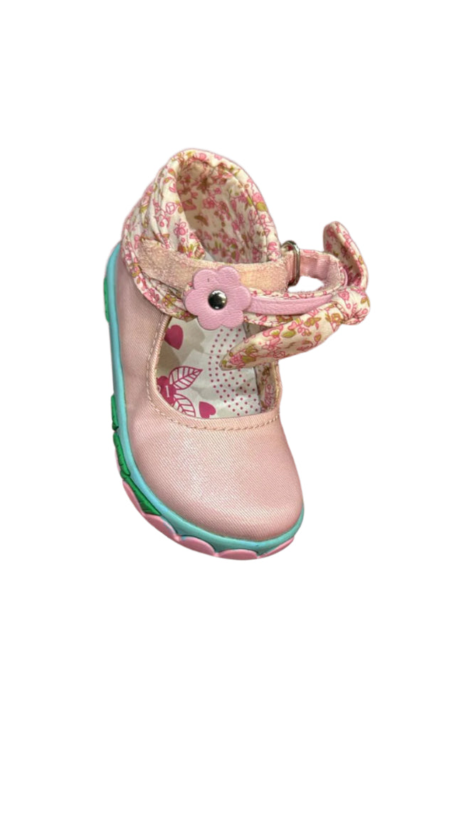 PomD’Api Bisou Knot Girls’ Patent Leather Sandals – Rose