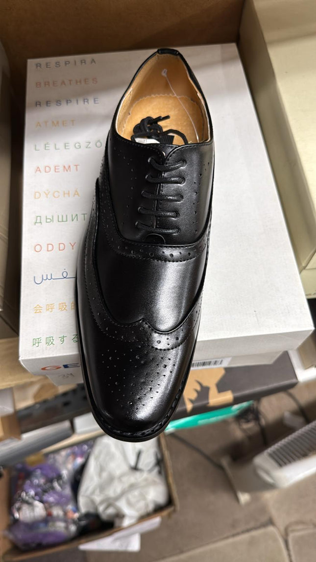 Goor Doxford Children's Unisex 5-Eye Brogue Oxford Shoes – Black
