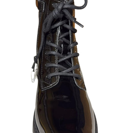 Geox J Casey Girls’ Patent School Shoes – Black