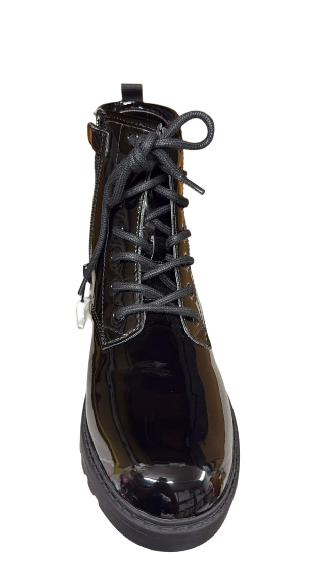 Geox J Casey Girls’ Patent School Shoes – Black