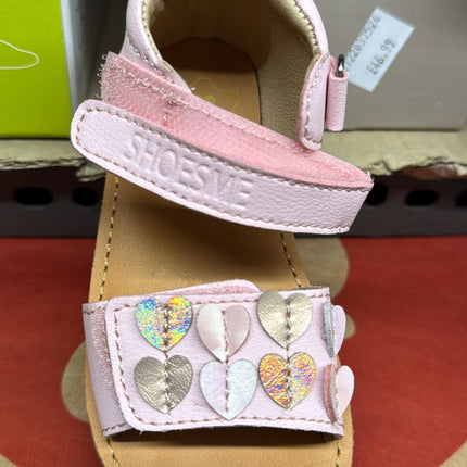 Shoesme Velcro Kids Sandals - Pink Hearts