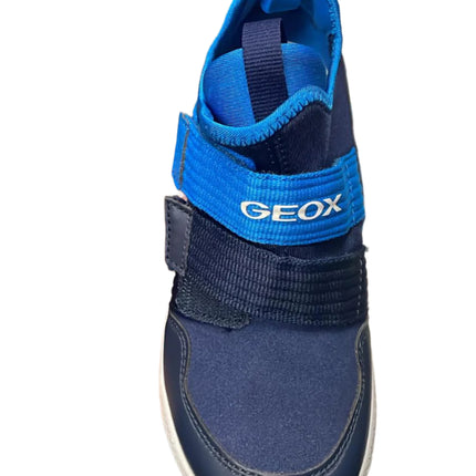 Geox Boys' Sveth BC Gabardine Suede Lycra Kids Shoes -Navy/Light Blue