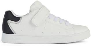 Geox Boys' J Eclyper A - Synthetic + Glitter Synthetic Patent Shoes - White/Black