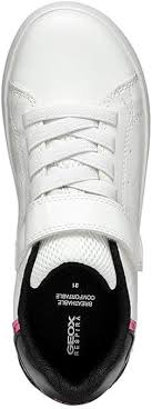 Geox Boys' Eclypera A Synthetic Glossy Synthetic Patent Shoes - White/Black
