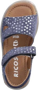 Ricosta Girls' Moni Medium Nautic Sandals – Blue