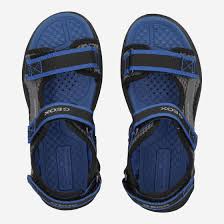 Geox Boys' J Airadyum B Mesh and Synthetic Sandals – Grey/Royal Blue