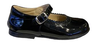 Beberlis Girls' Patent Leather Pearl Shoes - Black