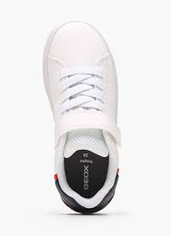 Geox Boys' Eclypera Synthetic Glossy Synthetic Patent Kids Shoes - White/Black