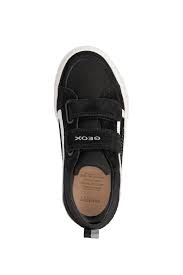 Geox Boys' Alonisso BA Suede Canvas Kids Shoes - Black/White