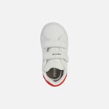 Geox B Eclyper A Synthetic Leather Shoes - White/Red