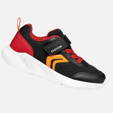 Geox J Sprintye B. A Mesh + Geobuck shoes - Black/Red