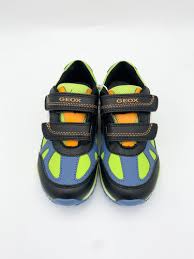 Geox Boys’ Pavel Leather Kids Shoes - Lime/Black