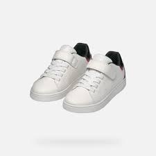Geox J Eclyper A Synthetic + Glossy Synthetic Boys' Patent - White/Black