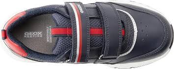 Geox J Arzach B. A Synthetic Leather + Mesh Shoes - Navy/Red