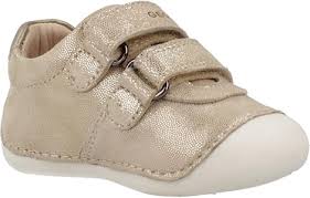 Geox B Tutim G. B - Premium Goat Suede and Pearl Synthetic Shoes - Beige and Platinum
