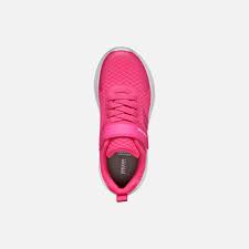 Geox J Sprintye G. A Mesh and Geobuck Shoes - Fuchsia