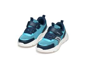 Geox J Loftus A Mesh and Geobuck Shoes - Sky/Navy