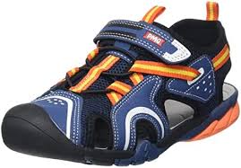 Primigi Boys' Nubuck PU Sandals - Navy/Orange